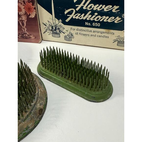 Vintage Flower Frog Candle Holder Lot Posy Flower Fashioner Vogue Dazey Kenzan - Picture 7 of 11